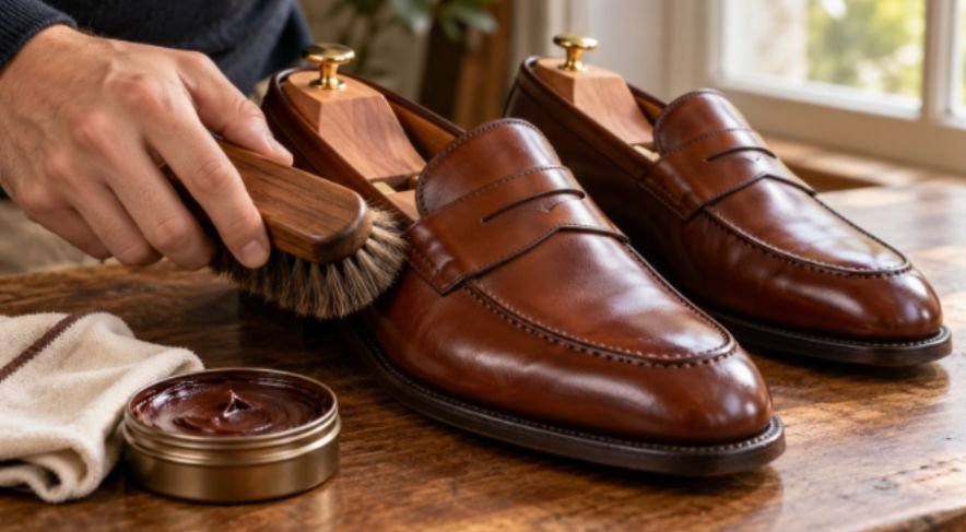 How to Maintain Smooth Calfskin Loafers Against Salt and Slush