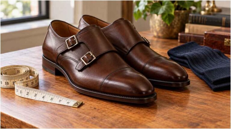 Double Monk Strap Leather Dress Shoes Sizing Guide